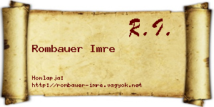 Rombauer Imre névjegykártya